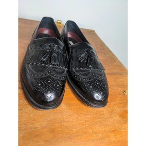 Mens FLORSHEIM 20533 Black Leather Wingtip Loafers Tassel Kiltie Size 9